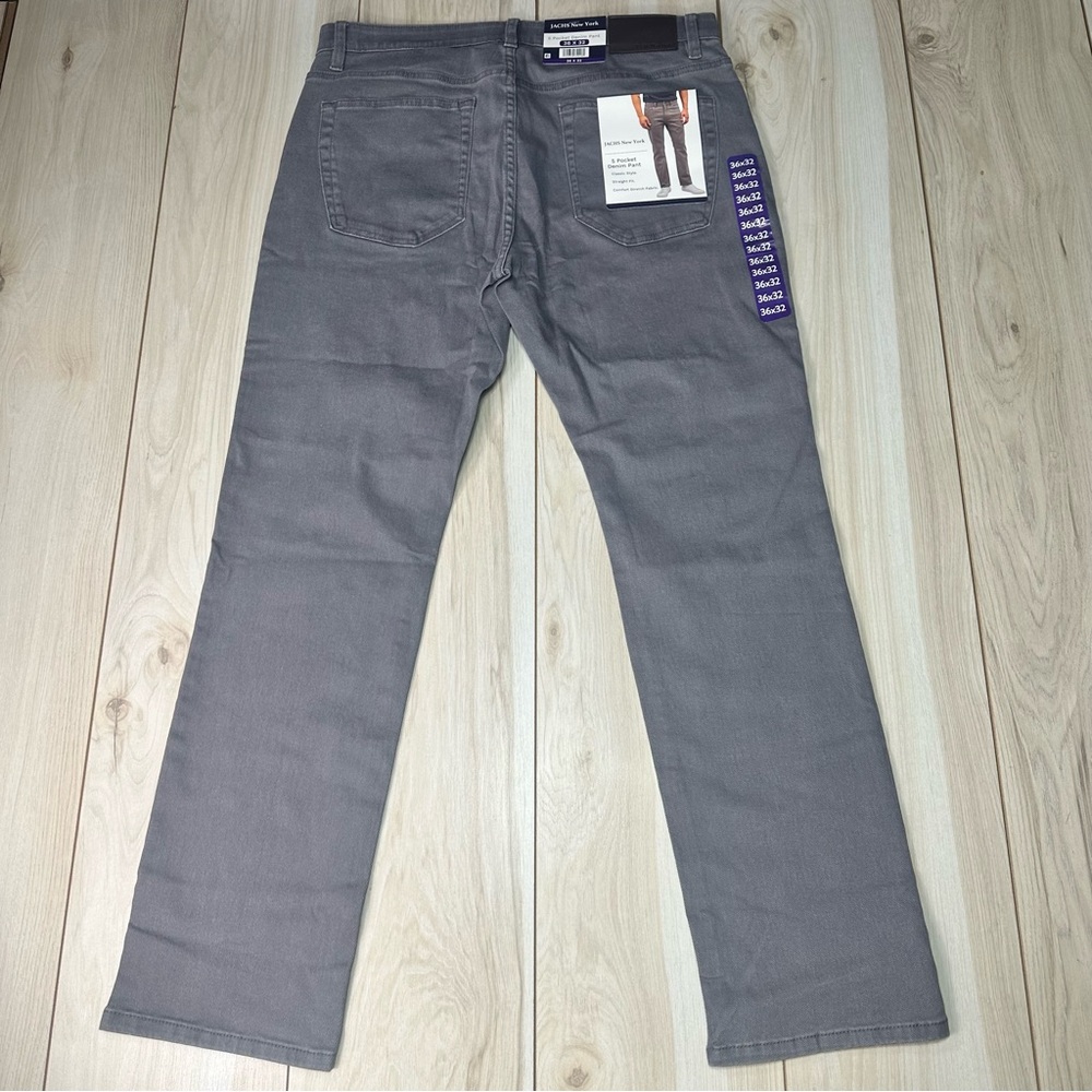 Jachs‎ NY Men's 5 Pocket Denim Pant Size 32X32 Grey, Straight Fit, Classic New